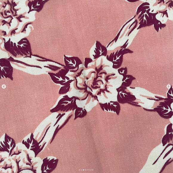 Vintage Pink Purple Flower Floral Table Runner Napkin Set Hemmed All Sides - Picture 3 of 8